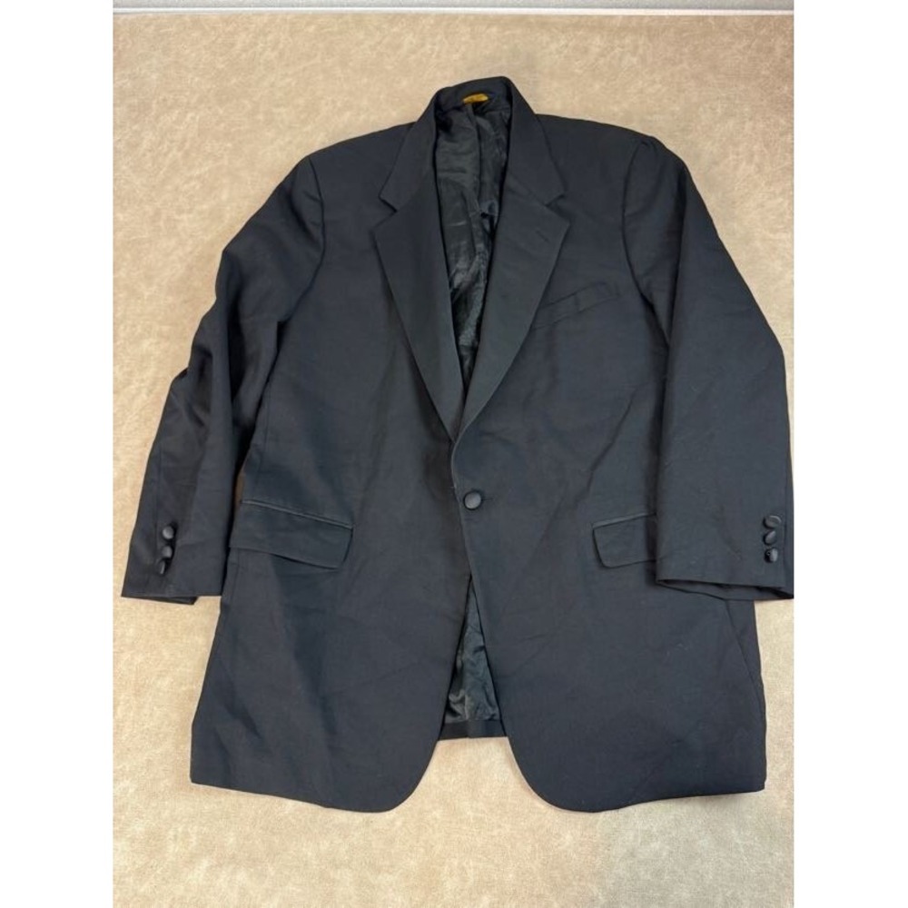 Brooks Brothers Brooksease Men One Button Pocket Notch USA Made Black Blazer 45L